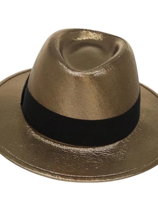 SAINT LAURENT Hat Canvas Gold Tone Auth main image 13